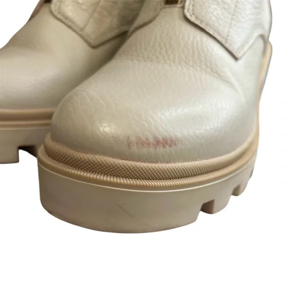 Antonio de Faria Lola Cream Leather Lug Sole Chelsea Boots Size 8 - Picture 5 of 9